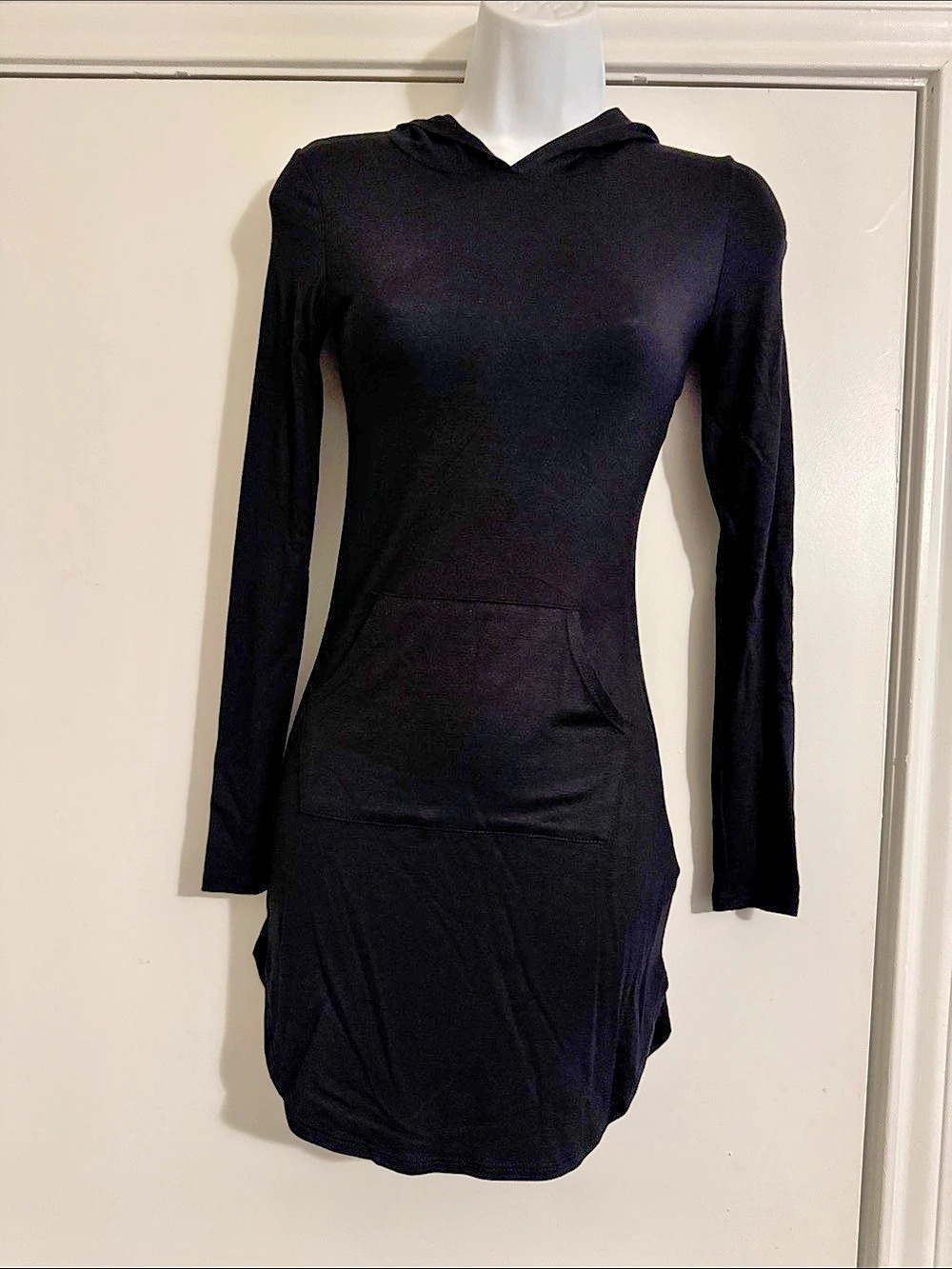 Black Hooded Mini Dress